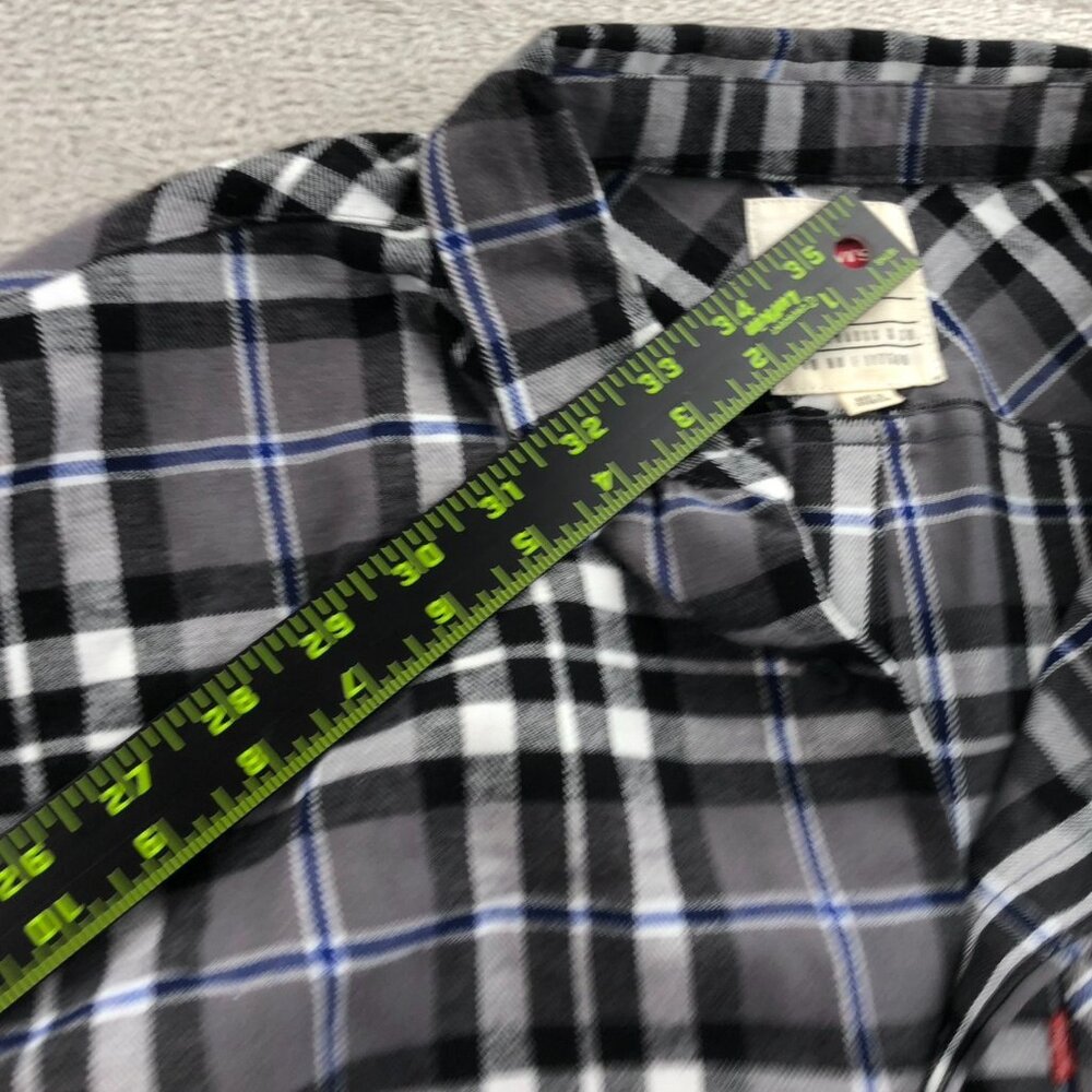 Levis Mens Shirt Small Long Sleeve Plaid Gray Button Down Top Classic Travel - Picture 6 of 13